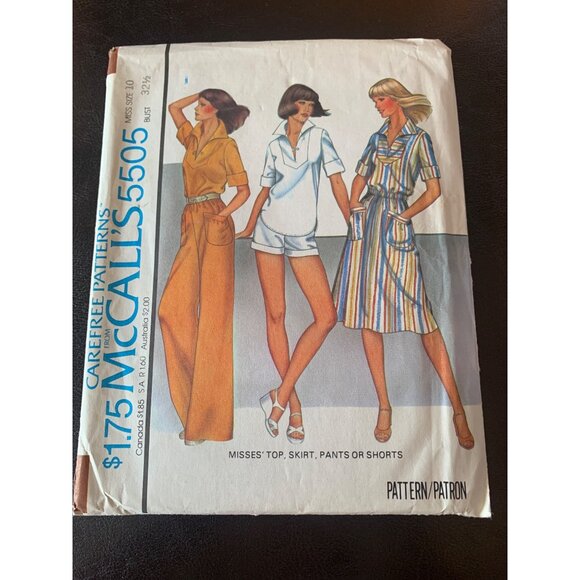 McCall's Misses Top Skirt Pants Shorts Sewing Pattern Sz 10 5505 - Uncut - Picture 1 of 10